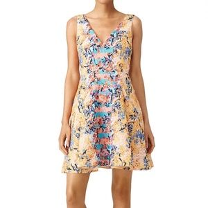 Saloni Orange Floral Jess Dress